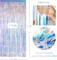Iridescent Party Streamers Backdrop -Neon Transparent Holographic Tinsel Foil Fringe Curtain for Mermaid/Frozen/Sea/Euphoria/ERAS Party Theme Decorations 2 PCS